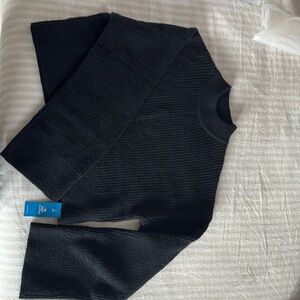 CUPSHE JoJo Dark Night High Neck Flared Sleeve Sweater - XS